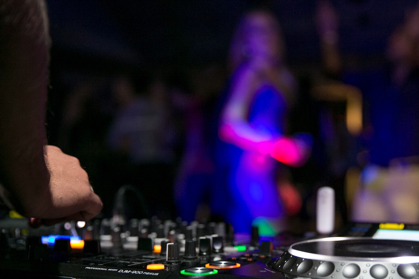 DJ console and dance floor on board